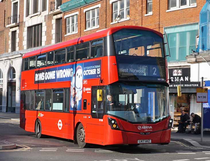 Arriva London Volvo B5LH Wright HV288